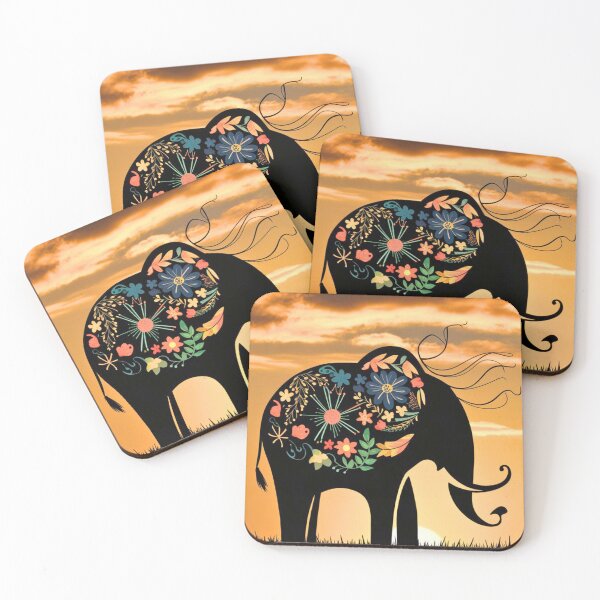 Item preview, Elephant Silhouette. Floral elephant, Fantasy Elephant, colorful elephant designed and sold by ElephantVibes.