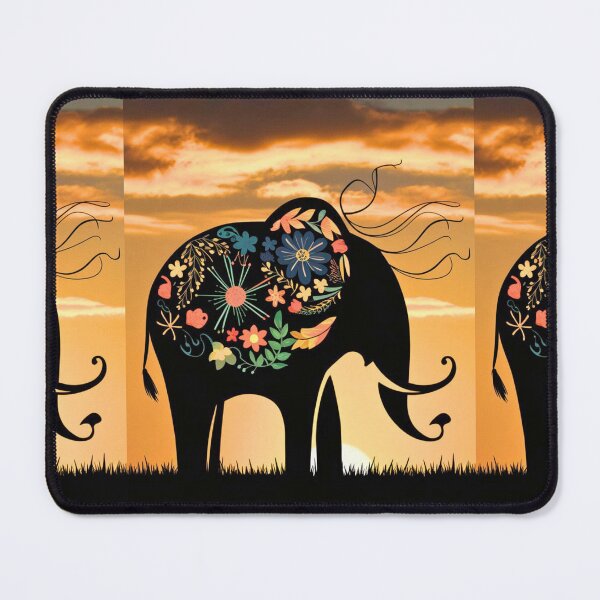 Item preview, Elephant Silhouette. Floral elephant, Fantasy Elephant, colorful elephant designed and sold by ElephantVibes.