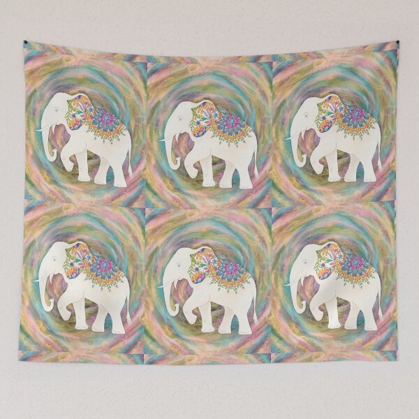 Item preview, Elephant Silhouette. Floral elephant, Fantasy Elephant, colorful elephant designed and sold by ElephantVibes.