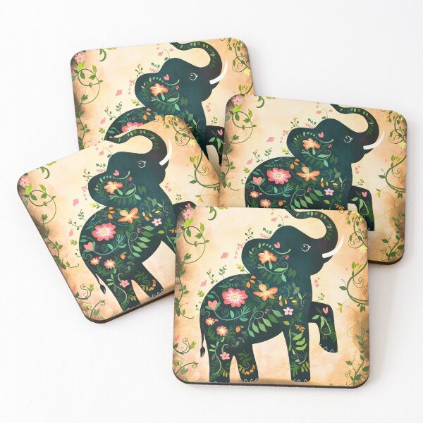 Item preview, Elephant Silhouette. Floral elephant, Fantasy Elephant, colorful elephant designed and sold by ElephantVibes.