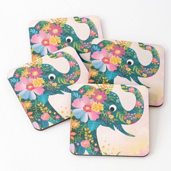 Item preview, Elephant Silhouette. Floral elephant, Fantasy Elephant, colorful elephant designed and sold by ElephantVibes.