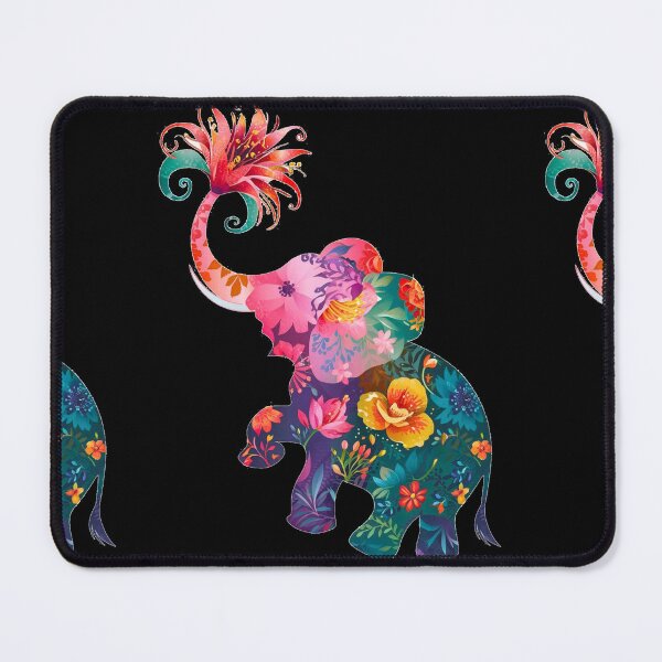 Item preview, Elephant Silhouette. Floral elephant, Fantasy Elephant, colorful elephant designed and sold by ElephantVibes.