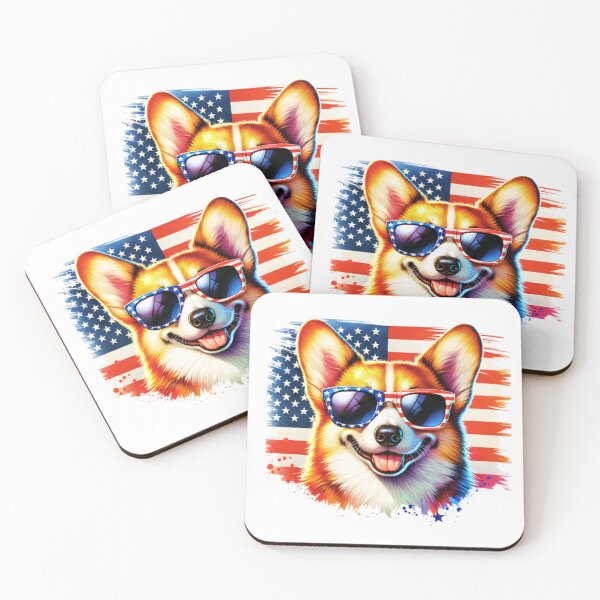 Item preview, Watercolor American Flag Corgi designed and sold by TheAnimalZ00.