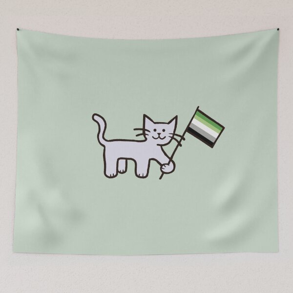 Item preview, Aromantic Pride Flag Cat designed and sold by sunlucky.