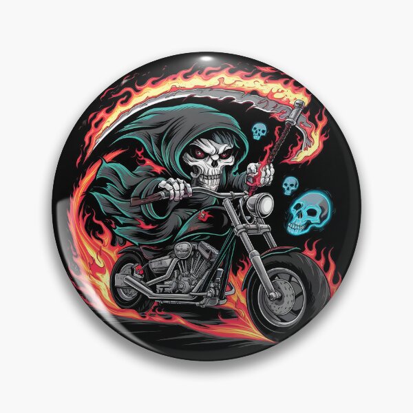 Item preview, Scythe wielding Grim Reaper on a Motorcycle designed and sold by zarshirts.