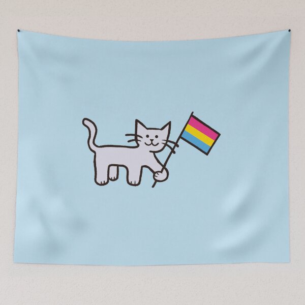 Item preview, Pansexual Pride Flag Cat designed and sold by sunlucky.