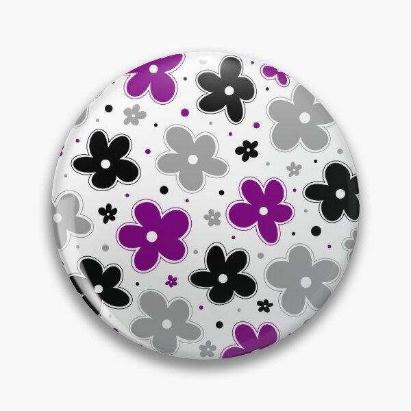 Item preview, Ace Pride Flowers Doodle Purple Gray Black White designed and sold by JoyfulJen.
