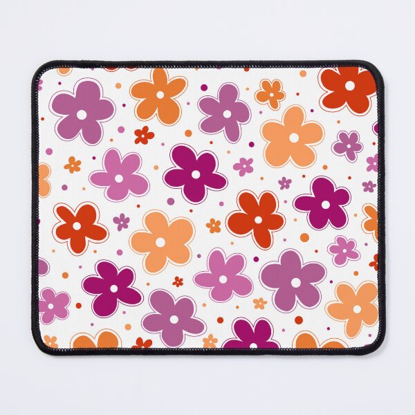 Item preview, Lesbian Pride Flag Flowers Doodle Pink Red Orange designed and sold by JoyfulJen.