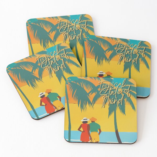 Item preview, Tropical State of Mind Sunset Silhouettes Tropical Beach Art Palm Serenity Coastal Sunrise  designed and sold by myfavoritesm4.