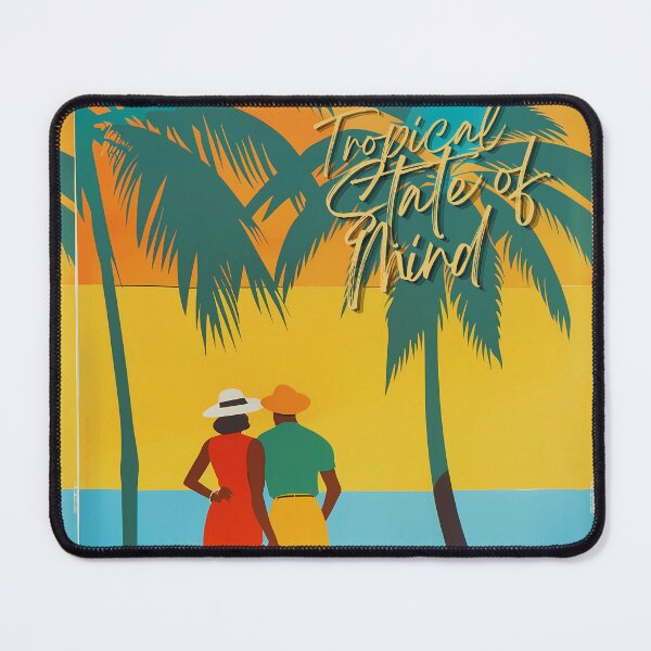 Item preview, Tropical State of Mind Sunset Silhouettes Tropical Beach Art Palm Serenity Coastal Sunrise designed and sold by myfavoritesm4.