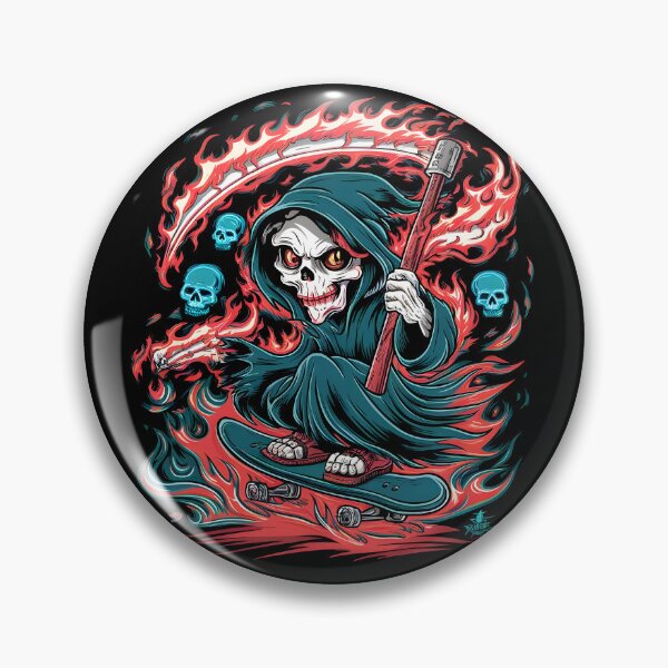 Item preview, Scythe wielding Grim Reaper on a Skateboard designed and sold by zarshirts.