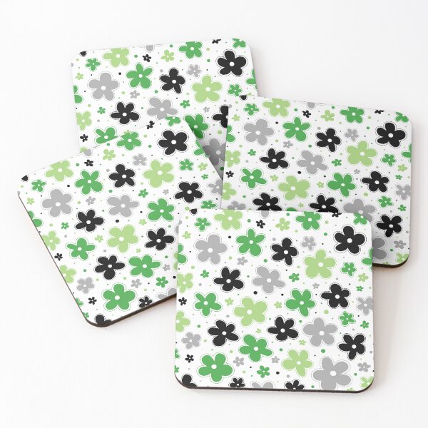 Item preview, Aro Aromantic Pride Flowers Doodle Green designed and sold by JoyfulJen.