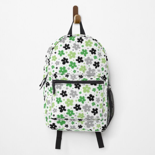 Item preview, Aro Aromantic Pride Flowers Doodle Green designed and sold by JoyfulJen.