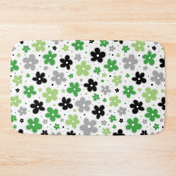 Item preview, Aro Aromantic Pride Flowers Doodle Green designed and sold by JoyfulJen.