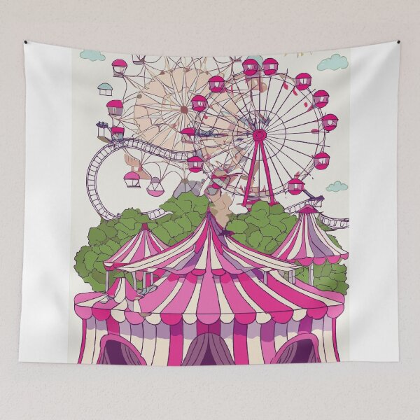 Item preview, Whimsical Thrills: Retro Amusement Parks designed and sold by bb-15artstudio.