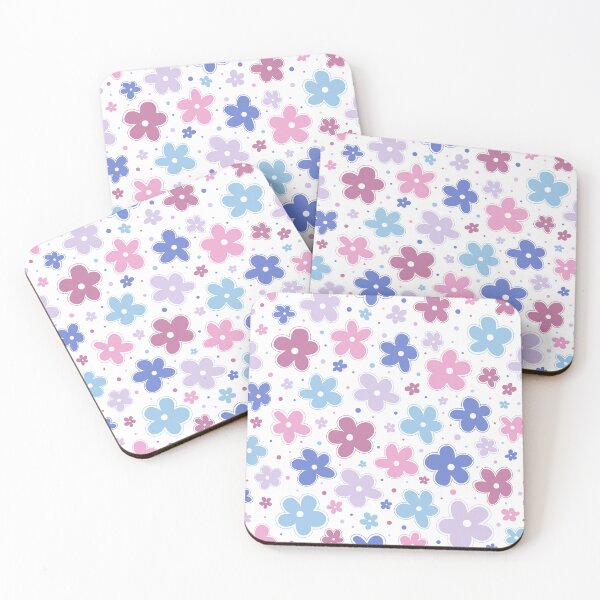 Item preview, Bigender Pride Flowers Doodle Pink Blue Lavender designed and sold by JoyfulJen.