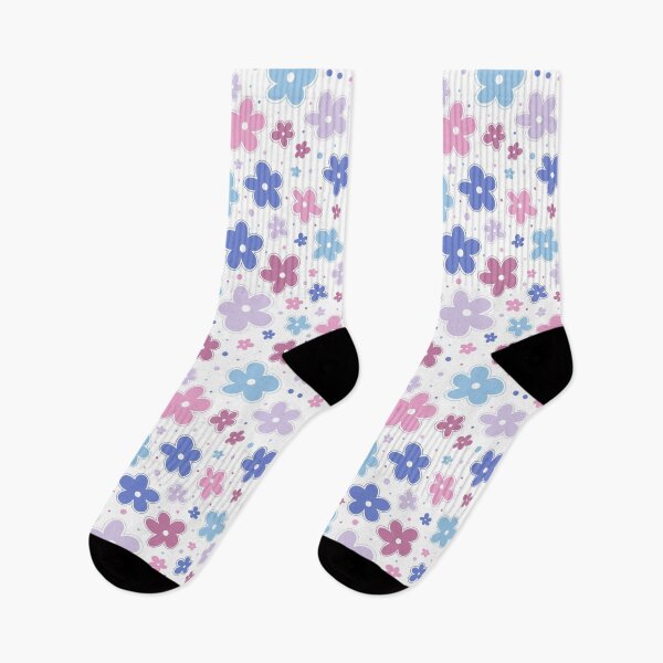 Item preview, Bigender Pride Flowers Doodle Pink Blue Lavender designed and sold by JoyfulJen.