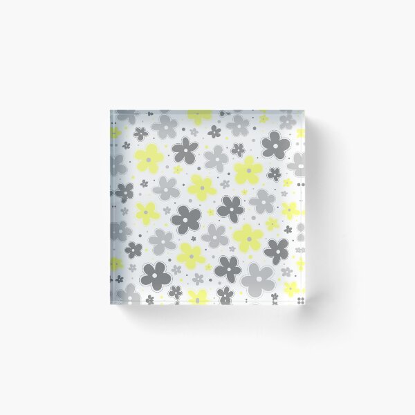 Item preview, Demigender Pride Flowers Doodle Grey White Yellow designed and sold by JoyfulJen.