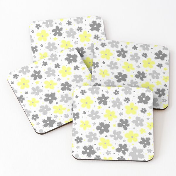 Item preview, Demigender Pride Flowers Doodle Grey White Yellow designed and sold by JoyfulJen.