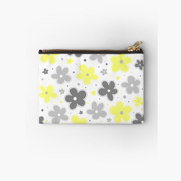 Item preview, Demigender Pride Flowers Doodle Grey White Yellow designed and sold by JoyfulJen.