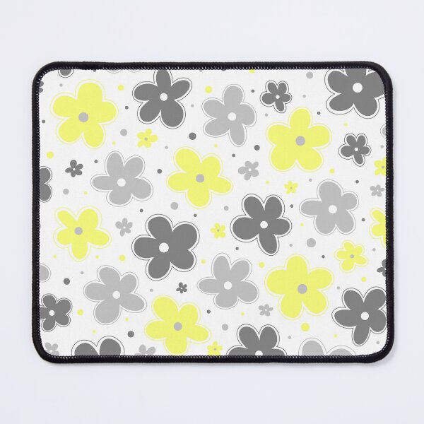 Item preview, Demigender Pride Flowers Doodle Grey White Yellow designed and sold by JoyfulJen.