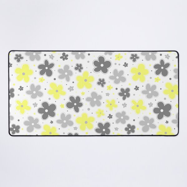 Item preview, Demigender Pride Flowers Doodle Grey White Yellow designed and sold by JoyfulJen.