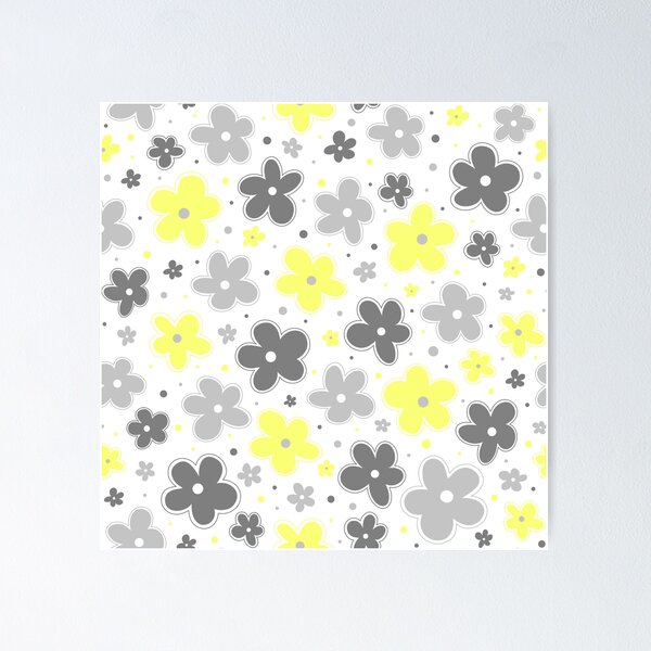 Item preview, Demigender Pride Flowers Doodle Grey White Yellow designed and sold by JoyfulJen.