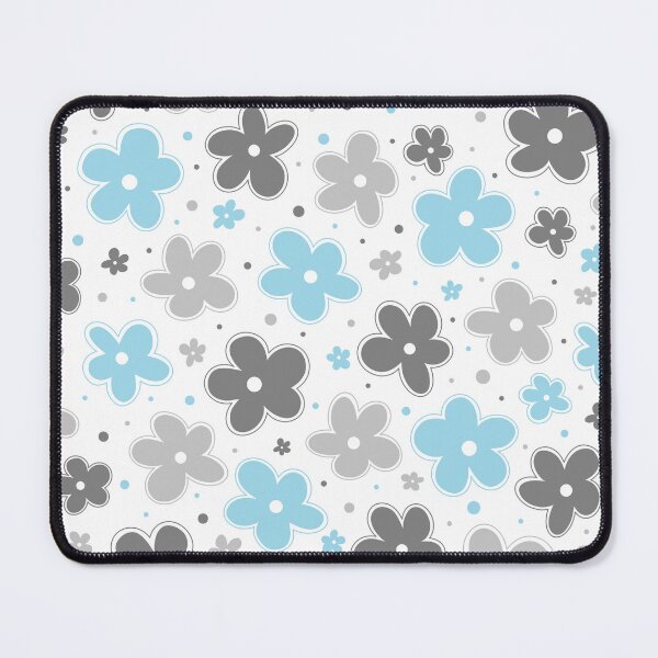 Item preview, Demiboy Pride Flowers Doodle Grey White Blue designed and sold by JoyfulJen.