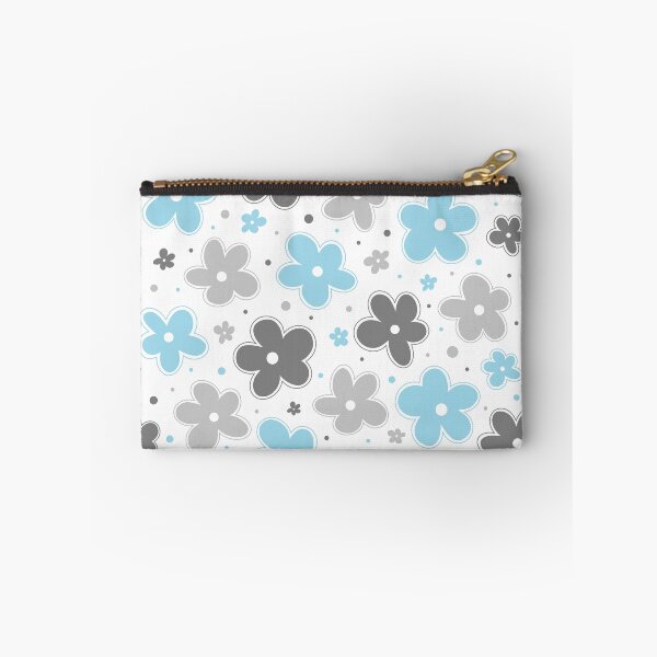 Item preview, Demiboy Pride Flowers Doodle Grey White Blue designed and sold by JoyfulJen.
