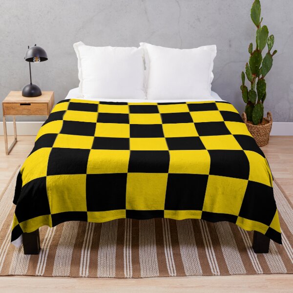 Item preview, Checkered - Black and Gold Yellow designed and sold by JustPatterns2.