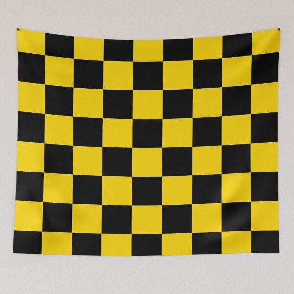 Item preview, Checkered - Black and Gold Yellow designed and sold by JustPatterns2.