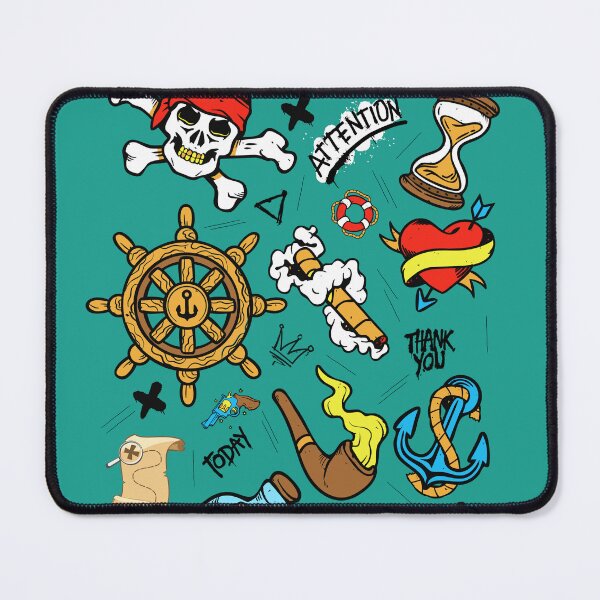 Item preview, Green Vintage Illustrated Pirate Theme designed and sold by KahlenDeveraux.