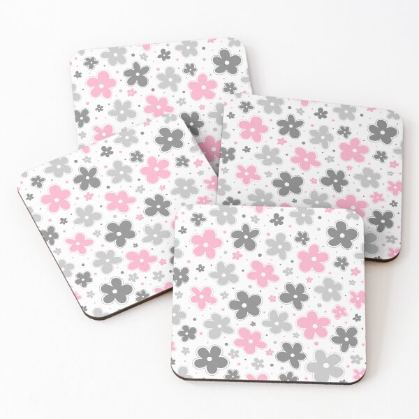Item preview, Demigirl Pride Flowers Doodle Grey White Pink designed and sold by JoyfulJen.