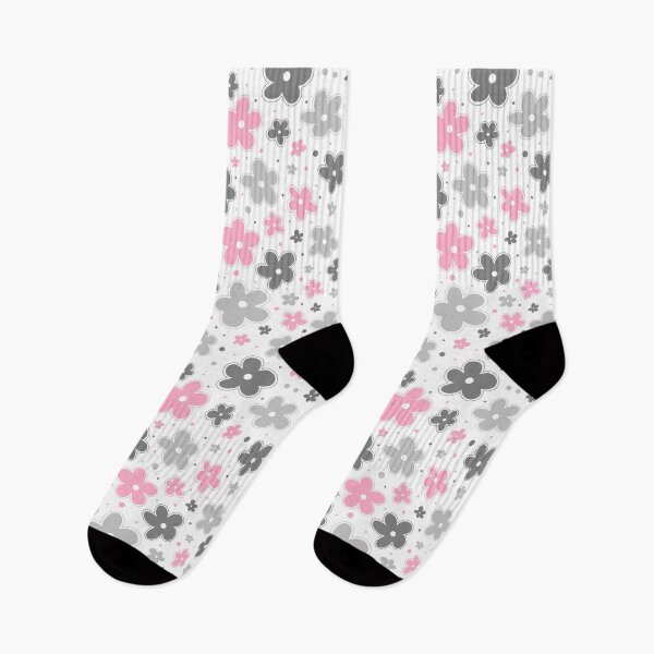 Item preview, Demigirl Pride Flowers Doodle Grey White Pink designed and sold by JoyfulJen.