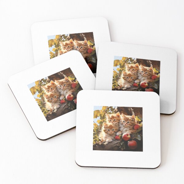 Item preview, 3 Beautiful and Cuddly Kittens Perched on an Apple Tree designed and sold by Bellas-Artes-99.