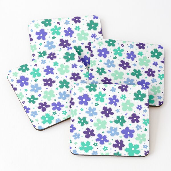 Item preview, Gay Men's Pride Flowers Doodle Blue Green designed and sold by JoyfulJen.