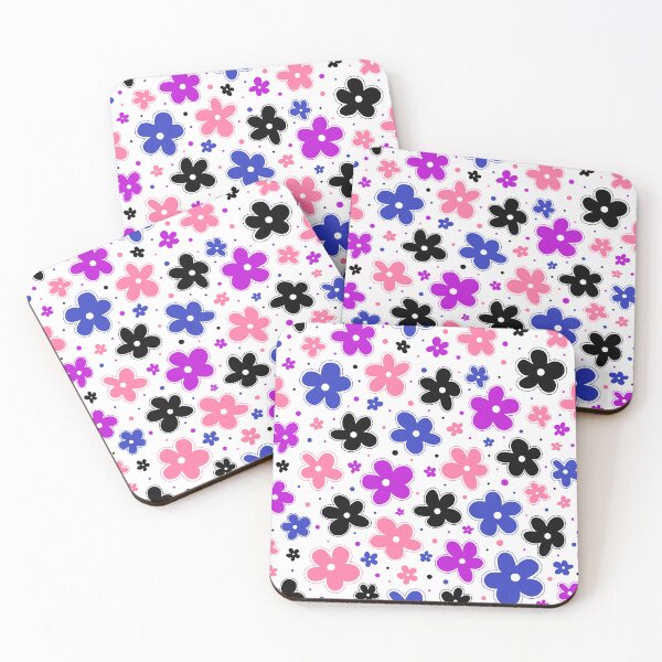 Item preview, Genderfluid Pride Flag Flowers Doodle Pink Purple designed and sold by JoyfulJen.