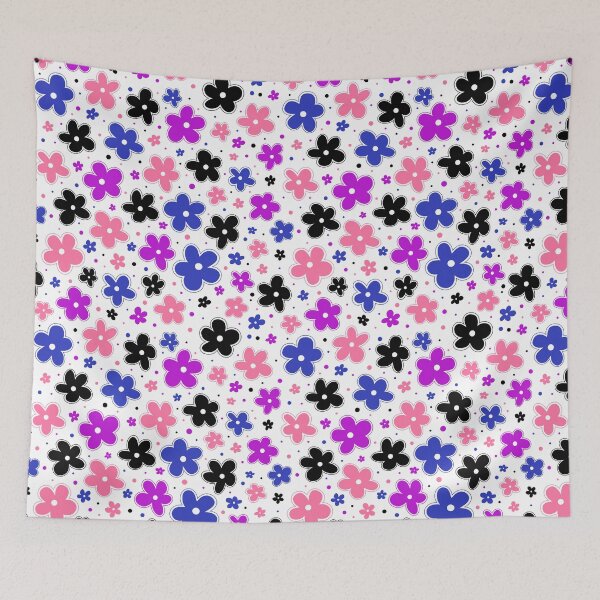 Item preview, Genderfluid Pride Flag Flowers Doodle Pink Purple designed and sold by JoyfulJen.