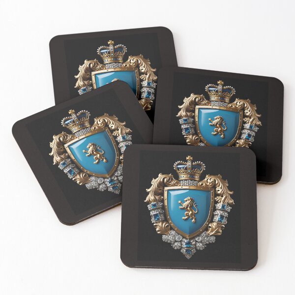 Item preview, Custom Azure Diamond Gold Lion Coat Of Arms designed and sold by Way Way Cool.