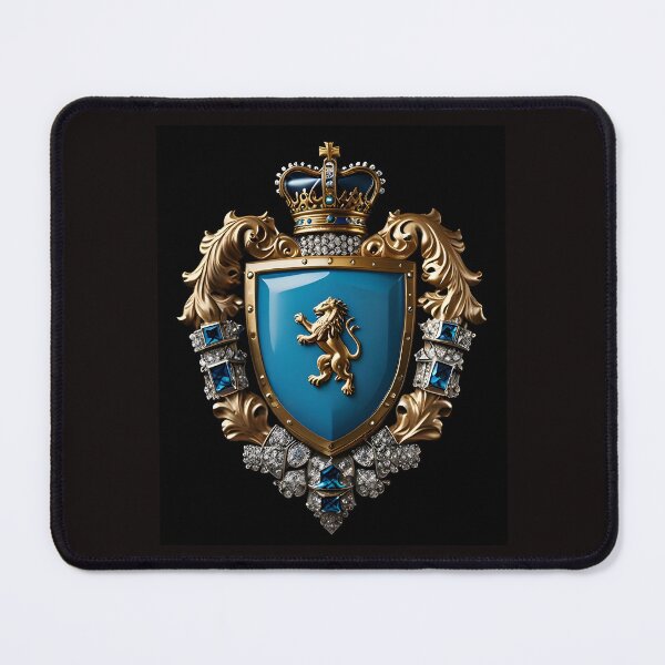 Item preview, Custom Azure Diamond Gold Lion Coat Of Arms designed and sold by Way Way Cool.
