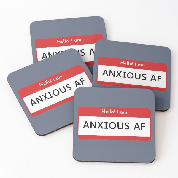 Item preview, Hello I'm Anxious AF Name Tag designed and sold by Natalie Bromer.