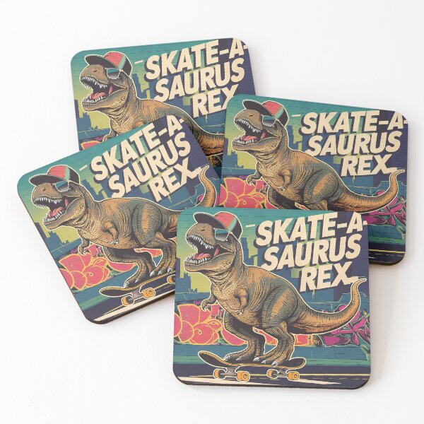 Item preview,  ''Skate -A-Saurus Rex'' Funny Vintage Skater T-Shirt  designed and sold by Witty Shirts.