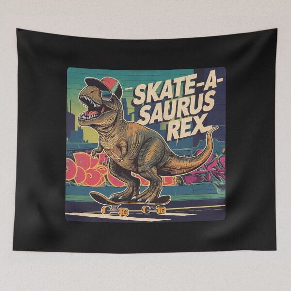 Item preview,  ''Skate -A-Saurus Rex'' Funny Vintage Skater T-Shirt  designed and sold by Witty Shirts.