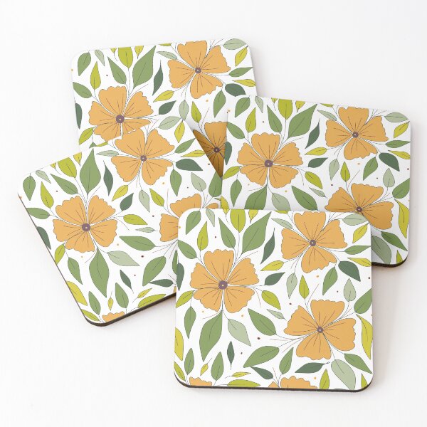 Item preview, Tiny yellow flowers with leaf pattern  designed and sold by Chirayu1111.