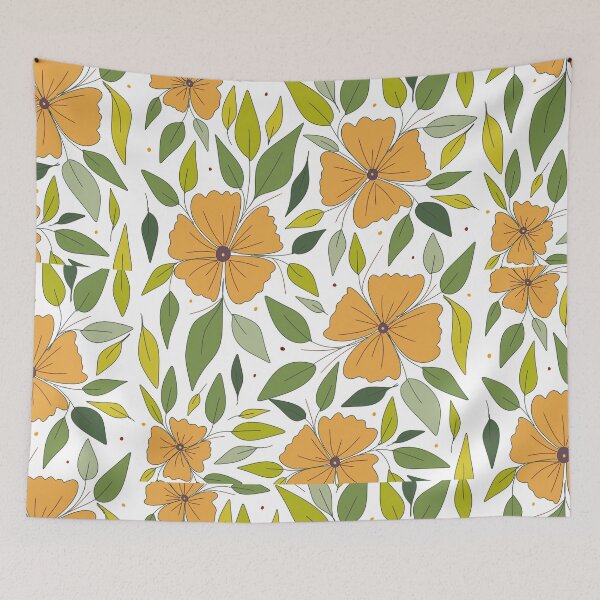 Item preview, Tiny yellow flowers with leaf pattern  designed and sold by Chirayu1111.