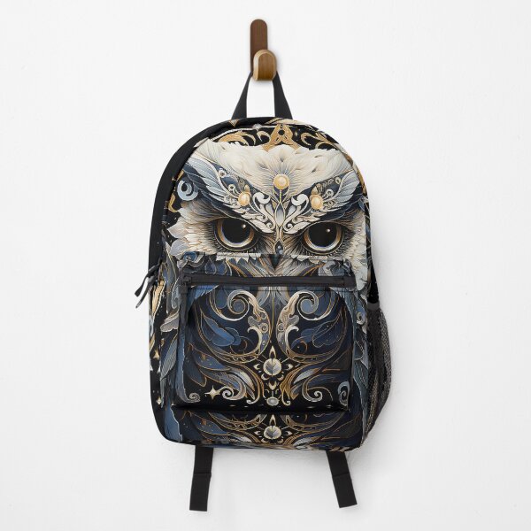 Item preview, Nocturnal Owl Profile with Crescent Moons and Stars designed and sold by PaintbrushPlace.