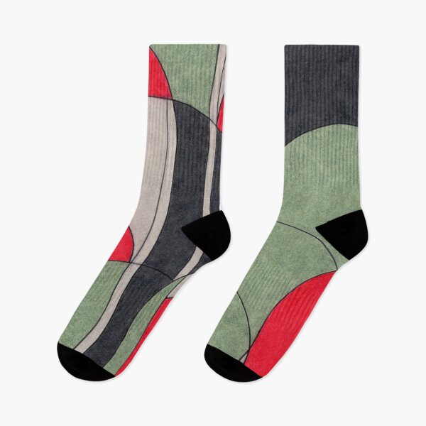 Item preview, Bold Geometric Abstract Art in Red, Green, and Black designed and sold by TheJoeyStudio.
