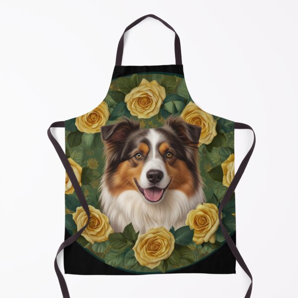 Item preview, Australian Shepherd and yellow roses designed and sold by Astralia.