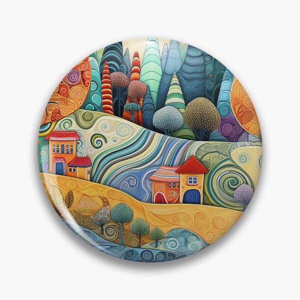 Item preview, Elionia - Colorful landscape painting (4/4) designed and sold by sabantha.