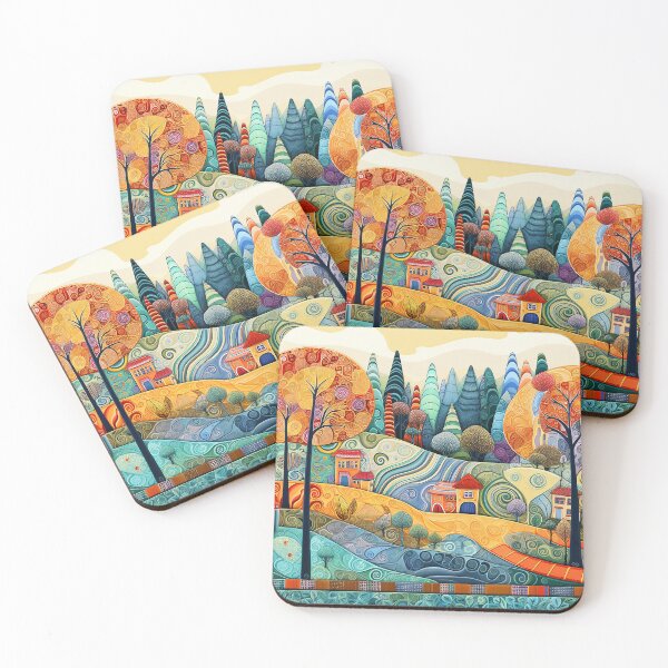 Item preview, Elionia - Colorful landscape painting (4/4) designed and sold by sabantha.